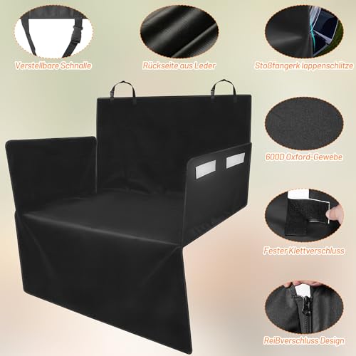 Aonext Kofferraumschutz Hund Gesteppt mit Seiten und Ladekantenschutz, Hundebett Kofferraum Wasserdicht & Kratzfest, Universal Hundedecke Auto Kofferraum