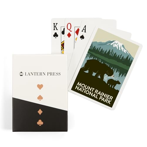 Lantern Press Baraja de Póker 52 Cartas Parque Nacional Mount Rainier