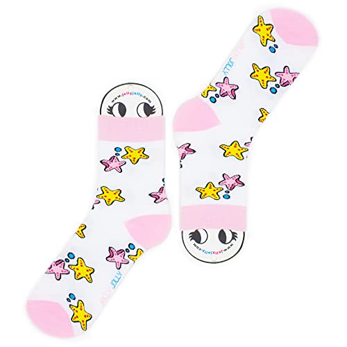 Jelly Jolly Unisex Socks - Starfish Socks - Gift Socks - Sizes UK: 2 to 10 - EU: 35 to 43, Multi - Image 2