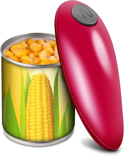 Electric Can Opener, Handheld One Touch Automatic Can Openers Fit Different Can Sizes and Shape, No Sharp Edges, Kitchen Gadgets for Senior with Arthritis