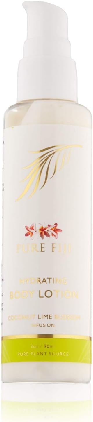 PURE FIJI Body Lotion Hydrating - Moisturizing Lotion for Dry Skin with Coconut Milk and Vitamin E, Organic Body Lotion For Women and Men, Coconut Line Blossom Scent, 3 oz