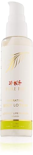 PURE FIJI Loción corporal hidratante - Loción hidratante para piel seca con leche de coco y vitamina E, loción corporal orgánica para mujeres y