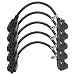 CableCreation [5-Pack] 1 Foot Power Strip Adapter,16 AWG Angle Power Extension Cable Cord for NEMA 5-15R to NEMA 5-15P, 0.3M / Black