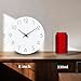 Mosewa Wall Clock Battery Operated 8 Inch White Silent Non Ticking Simple Minimalist Wooden Decorative for Kitchen Bathroom Bedroom Living Room Office