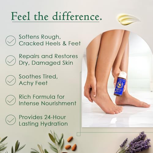 Dry Cracked Heels Repair | Organic Foot Cream for Dry Feet & Callus with Jojoba, Lavender, Almond, Olive & Vitamin E Oil | Natural Foot Balm & Moisturizer for Skin | Hydrating Foot Treatment | 3.4 oz - Image 5