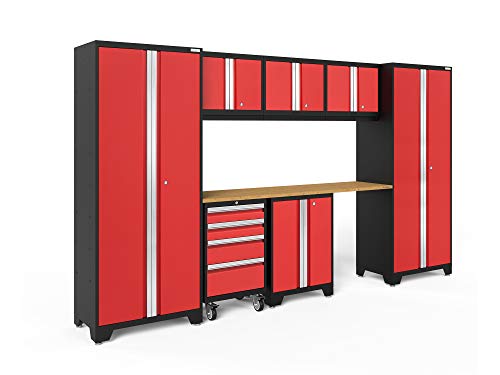 NewAge Products Bold Series Red 8 Piece Set, Garage Cabinets, 50605