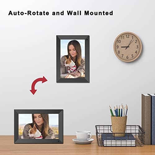 Aorpdd Digital Photo Frame, 10.1 Inch HD IPS Screen Digital Picture Frame, Remote Control Electronic Photo Frame Support 1080P Video/Auto-Rotate/Image Preview/ MP3/ Calendar Clock/USB, Black