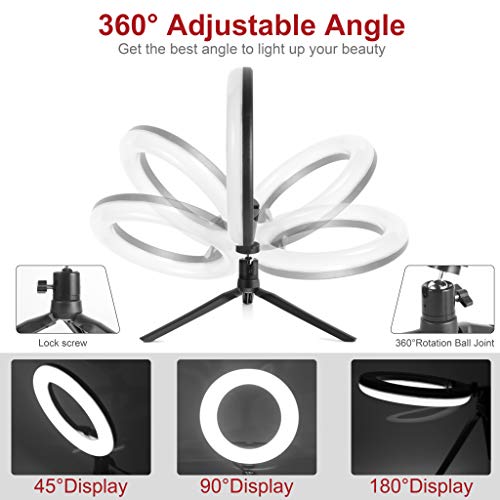 8'' Rgbw Led Ring Light With Tripod Stand - Selfie Ring Light With Cellphone Holder For Online Teaching/Tiktok/Live Stream/Photography/Makeup Compatible With Iphone X/Xr/Xs Samsung/Pixel #TOP3