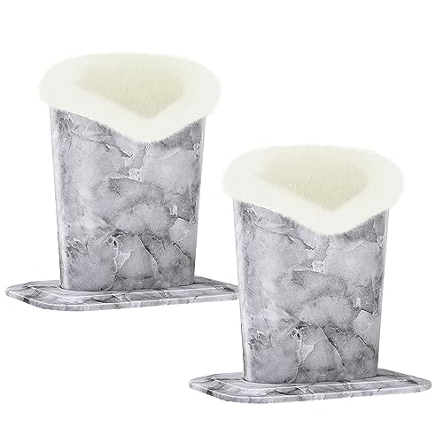 Image of Pack of 2 Plush Lined Eyeglasses Holder Stand Protective Glasses Case For Desks Or Nightstands