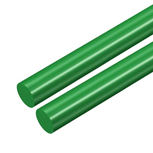 uxcell 2pcs Plastic Round Rod 13/16 Inch Dia 20 Inch Length Green (POM) Polyoxymethylene Rods Engineering Plastic Round Bars(20.5mm)