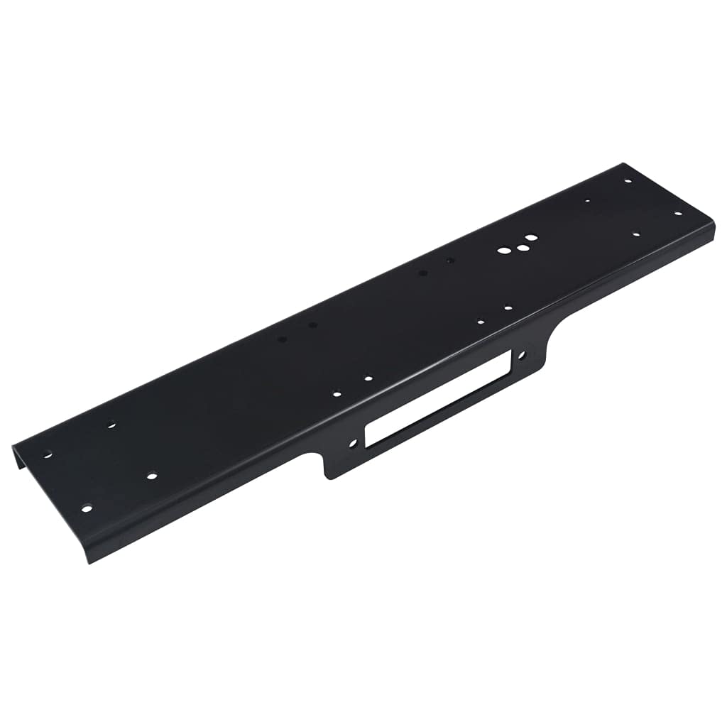 vidaXL Placa Montaje Cabrestante Eléctrico Base Soporte Universal Acero Sistemas Tracción Elevación Cargas Coches Barcos Remolques Motos 5440 kg Negro