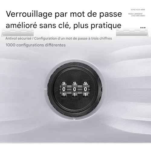 Boîte verrouillée pour vélo avec sac portable à code antivol - 7