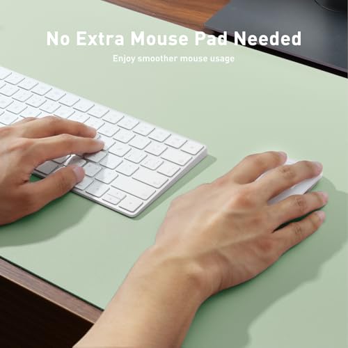 Image of Aothia Large PU Leather Desk Pad Protector - Non-Slip Mouse Pad & Writing Mat for Office /Home, Waterproof, Easy to Clean (23.6 inch x 13.7 inch, Aqua)