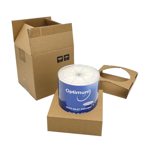 Image of OPTIMUM DVD-R Blank Disc 4.7GB 16x Moisture Resistant White Inkjet Hub Printable Recordable Media - 100 Pack (no Container) Blank DVD Discs