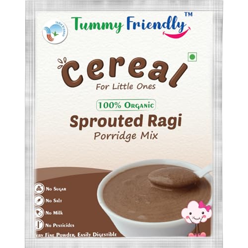 Image of TUMMY FRIENDLY Foods Certified Organic Ragi Porridge Mixes | Rich In Calcium, Fibre & Micro-Nutrients |3 Packs, 50G Each