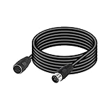 CERRXIAN DIN 13 PIN Male to Female Electrical Signal Control Cable, UL2919 OD9.0MM 13 PIN Extension Cable (M-F) (3m Black)