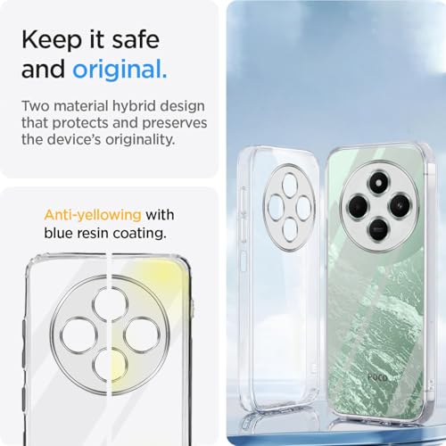 Image of Jkobi Back Cover for Poco C75 | Poco M7 (Silicone Clear Shockproof Case with Camera Protection | Soft and Flexible | Transparent)
