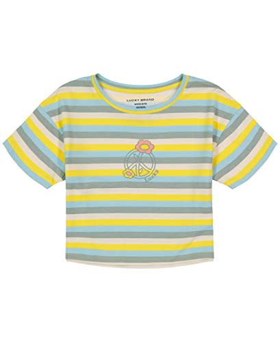 Image of Lucky Brand Girl's Short Sleeve Graphic T-Shirt, Tagless Cotton Tee with Fun Designs