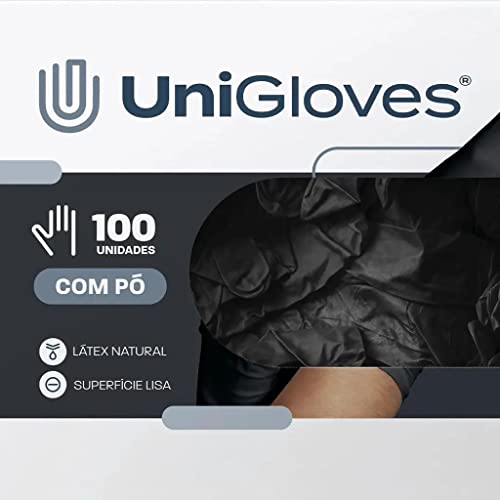 Luva de procedimento látex preta 100 unidades G - Unigloves