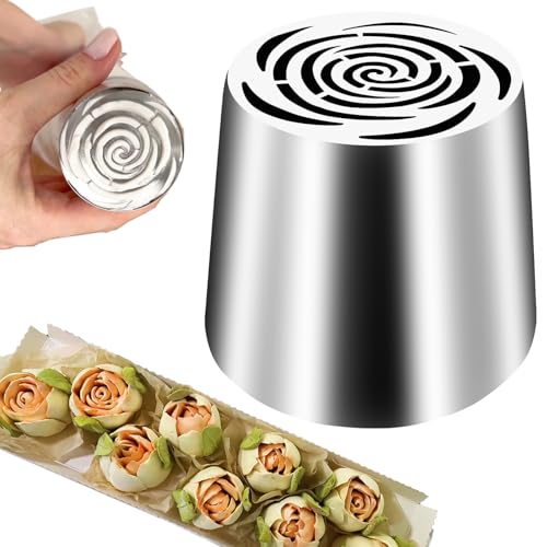 Hendiy Piping Tips, Extra Large Russian Piping Tips Stainless Steel Flower Frosting Nozzles for Decorating, Cake Decorating Tip for Cupcakes Cakes, LBN051