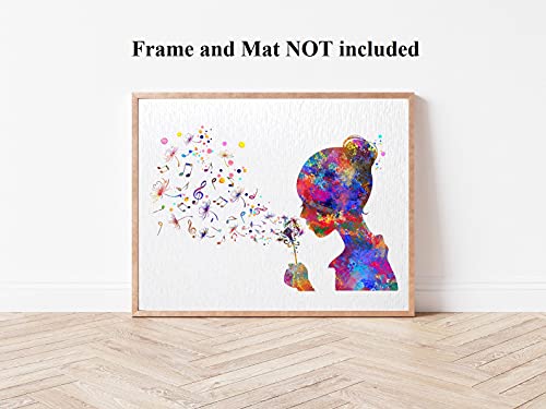 Dignovel Studios 13X19 Unframed Girl Blowing Dandelion Of Music Notes Music Lover Studio Imagination Watercolor Art Print Poster Wall Art Nursery Kids Office Home Decor Dn612 #TOP3