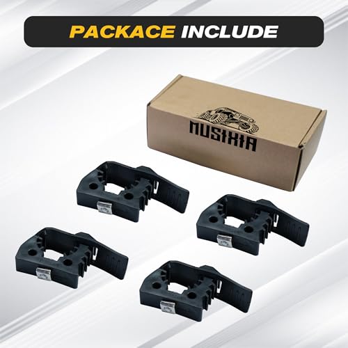 MusixiA 4Pcs Quick Release Shovel Holder Rubber Clamp Grip Mount Kit Fits for Roof Rack from 1\"~1.9\" in Diameter Tools and Equipment,Universal for Off-Road Vehicles UTVs ATVs Van Trucks Boat Train