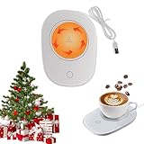Rakiuty Kaffeetassenwärmer,Tassenwärmer,Elektrischer Kaffeewärmer,USB Getränkewärmer,Becherwärmer,Kaffeewärmer,Cup Warmer für Tee,Kakao,Milch (Weiß)