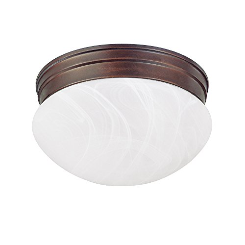Capital Lighting 5676BB Scott White Faux Alabaster Glass Flush Mount