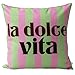 CB Home & Style Outdoorkissen Gartenkissen Wasserabweisend Wasserfest mit Streifen Hallo Sommer Bella Ciao La Dolce vita 45x45cm mit Füllung (Pink/Mint - La Dolce vita)