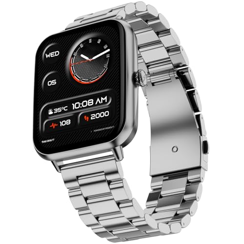 Fire-Boltt Ninja Blaze Smart Watch, Stainless Steel Strap & Steel Body, 1.83” Display Bluetooth Calling Built-in Mic & Speaker, 120+ Sports Modes, Smartwatch for Man and Woman Titan Silver Fire-Boltt Ninja Blaze Smart Watch, Stainless Steel Strap & Steel Body, 1.83” Display Bluetooth Calling Built-in Mic & Speaker, 120+ Sports Modes, Smartwatch for Man and Woman Titan Silver