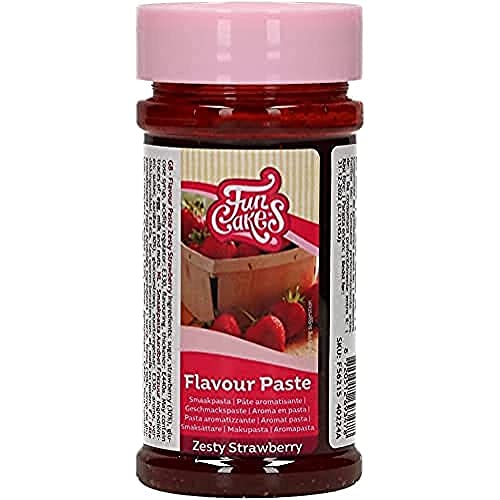 FunCakes Geschmackpaste Frischsaure Erdbeere: Lebensmittelaroma, großartiger Geschmack, perfekt zum Dekorieren von Kuchen, geeignet für Teig und Füllungen. 120 g.