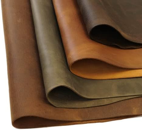 Earth Tone Oil Tan Leather Side – One Full Grain Side, Approximately 18 to 24 Sq Ft – Durable & Flexible for Leathercraft, Bags, Belts & Upholstery – Springfield Leather Company