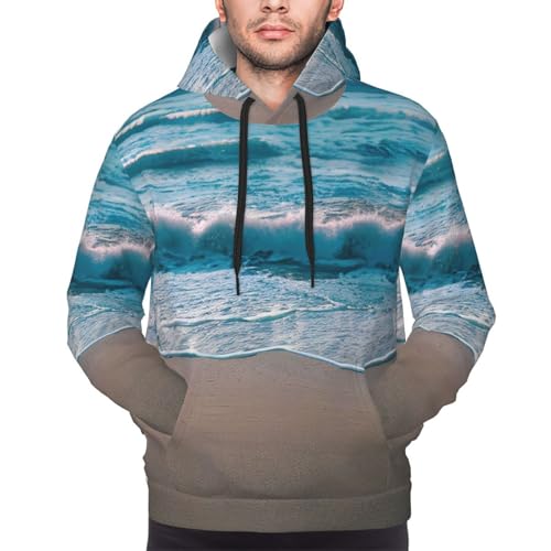 Sweat à capuche homme avec imprimé sable de mer transparent raffiné