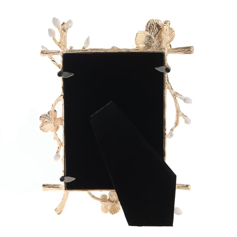 XinZhiRun Gold Frame,golden branches Textured Picture Frame,Vertical Display,Tabletop & Wall Display,Perfect for Home Decor,Commemorate Wedding and Graduation,Art,1-Pack (Gold-Pink, 5 * 7inch)