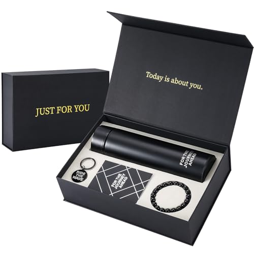 ZIONYA Coffret Cadeau Homme – Mug Isotherme 500ml en Acier Inoxydable, Bracelet en Onyx, Porte-Clés & Carte – Cadeau Anniversaire, Diplôme ou...