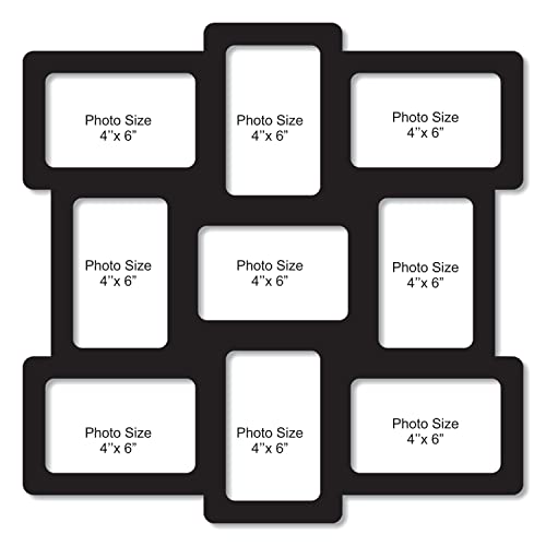 Image of Creative Arts n Frames One Piece Joint less Wooden Multi Picture Collage Photo Frame Home Decor Items Wall Decoration for living room Gift (Same9 18x18 inch 9 Photos Picture Frame)