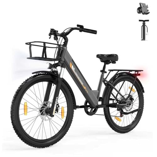 Runetic Vélo Électrique, Autonomie 80km, 26" vélo électrique Adulte, Assistance 25 km/h, Moteur 250W, Batterie Amovible 36V 13Ah, E-Bike, vélo électrique Femme Homme