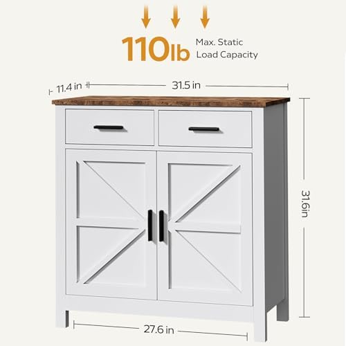 Mid-Century Modern Farmhouse Storage Cabinet, Stylish Buffet for Living Room & Dining Room, Versatile STO Cabinet with Ample Storage Space