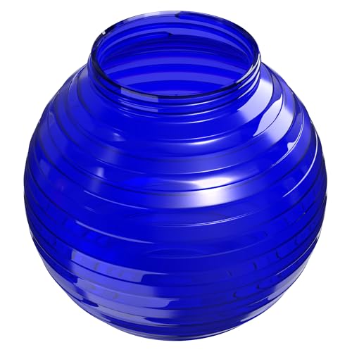 Image of KASTLITE Blue Striped 6 inch Acrylic Festival Globe, 3.25 inch Threaded Neck