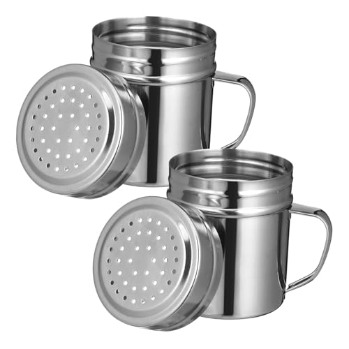 Mipcase 2pezzi Contenitore Per Dragaggio in Acciaio Con Manico Contenitore Per Condimenti Con Vite Resistent Corrosione Ruggine Confezione Da Lavabile in Lavastoviglie