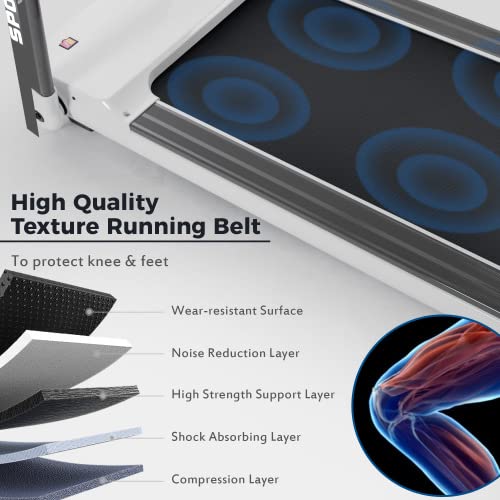 Image of Treadmill Walking Pad Foldable Portable | 3.5HP 330lbs Capacity 14KM /H Speed | Bluetooth APP Control Large Running Surface | Quiet Compact Home Gym Office