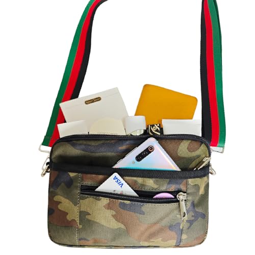 Image of Dyalsa Small Crossbody Bags for Women Canvas /PU Mini Crossbody Purse, Shoulder Bag Traveling Workout