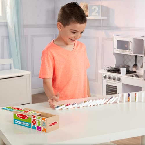 Melissa & Doug Dominoes Tabletop Game with Wooden Storage Box