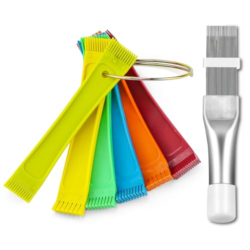 Sikawai Fin Comb Straightener Set, 2PCS AC Condenser Fin Comb Kit with FCR6 Ring Comb & Stainless Radiator Fin Comb Tool, Compatible with HVAC, Air Conditioner, Automotive Radiator, Coil Repair