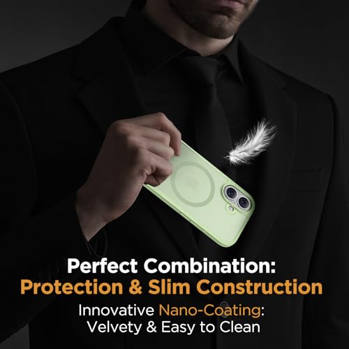Image of Miracase Magnetic Series for iPhone 16 Case [Compatible with MagSafe] Military-Grade Protection, Anti-Fingerprint, Slim Phone Case for iPhone 16 6.1 inch - Matcha Green