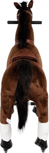 small foot Reitpferd auf Rollen aus Plüsch, Spielpferd zum Reiten, belastbar bis 50 kg, für Kinder ab 5 Jahren, 12462, Braun