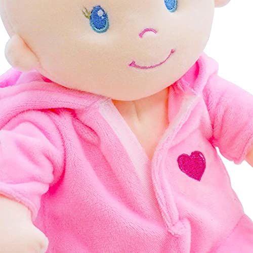 June Garden 12" Musical Sweet Dolly Dinopuff - Interactive Stuffed Ultra Soft Talking Baby Doll for Birth and Up - Removable Pink Dinosaur Outfit by June Garden - Image 7