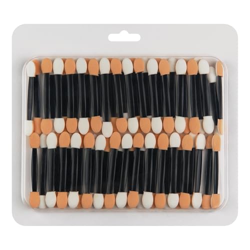 Cuttte Eyeshadow Applicators Makeup Brushes - 60PCS Disposable Eyeshadow Brush, Dual Sides Eye Shadow Applicator Sticks, 2.44 Inch Eye Makeup Tools, Black