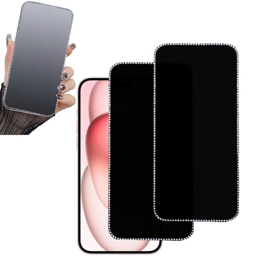 Double protecteur écran mat paillettes iPhone 15 Plus en verre trempé anti-choc