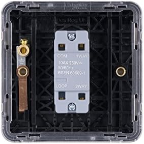 Schneider Electric - Lisse Screwless Deco, Single 2 Way Light Switch, 10AX, Mocha Bronze with Black Insert, GGBL1012BMB
